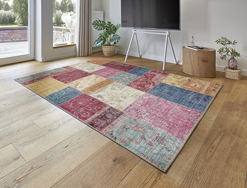 -LUXOR- living Tappeto da soggiorno Prima in design vintage, tappeto a pelo corto, stampa digitale, design intramontabile, Multi 160 x 230 cm