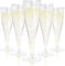 LATERN 54 Stück Champagnerflöten aus Kunststoff, 150ml Sektgläser mit Silberglitter Wiederverwendbare Party Weinbecher mit Stiel für Garten Hochzeitstag Duschenpartys (5 x 17cm)