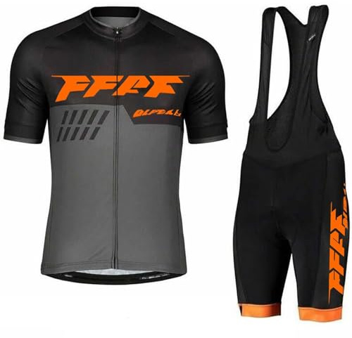 Traje Ciclismo Hombre Verano Conjunto Bicicleta Ropa MTB Maillot Bici Manga Corta con 3D Almohadilla De Gel para Bicicleta MTB Ciclista Bici (Grey,M)