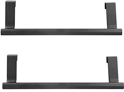 Handdukshängare för Dörr, 2-pack, Rostfritt Stål, Svart, 23 cm, Skåpmonterad, för Badrum och Kök