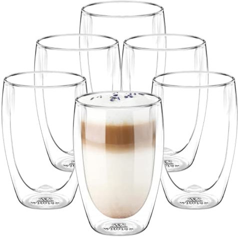 Wilmax | Thermogläser Doppelwandig | Kaffeegläser | 500 ml | 6er-Set | Latte Macchiato Gläser Doppelwandig | Cocktailgläser | Teegläser | Cappuccino Tassen | Trinkgläser | Kaffeetassen