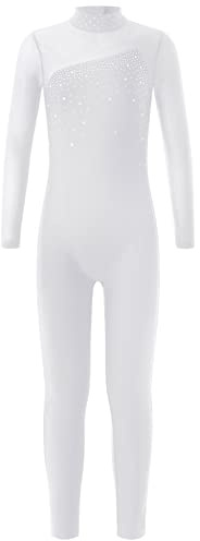 Freebily Bodies Jumpsuit para Danza Ballet Fitness Leotardo Monos Elásticas Deporte Gimnasia Ritmica Traje Una Pieza de Manga Larga Verano Niñas Niños 5-12 Años