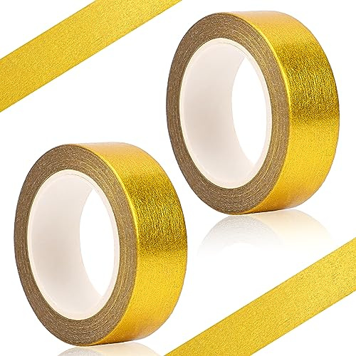 Mozeat Lens Set di 2 rotoli di nastro adesivo washi, 10 m x 15 mm, autoadesivi, per scrapbook fai da te, confezione regalo