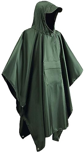 LOIJMK Veste de pluie de pêche pour homme avec capuche - Grandes tailles - Imperméable et respirant - Poncho de pluie réutilisable - Poncho de pluie pour vélo d'extérieur - Protection contre la pluie,