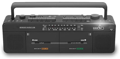 Registratore per cassette, radio stereo portatile AM/FM, radio FM/SW/WM - disco MP3/U, riproduzione nastro/scheda USB/TF, karaoke, registrazione/trascrizione con un clic, lettore doppio nastro,Black