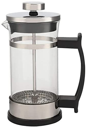 Hztuang Cafetera, Cafetera de Vidrio de Acero Inoxidable, Cafetera de Filtro de Prensa Francesa, Tetera DoméStica, Adecuada para Hacer Té