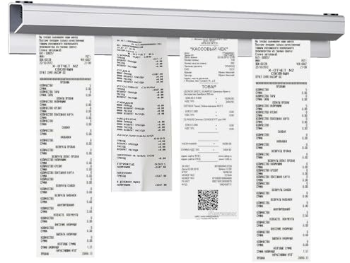 keyxer Soporte para recibos, barra de sujeción para recibos de catering, 40 cm, de aleación de aluminio, con abrazadera autoadhesiva, barra de sujeción para catering, para bar