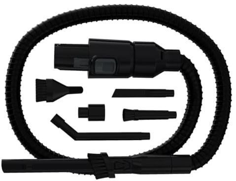 Hoover HCKHF Kit Aspirapolvere Auto con Tubo Flessibile, Connettore per Tubo e 4 Accessori per la pulizia, Nero, Accessorio Originale, Compatibile con Aspirapolvere Hoover HF1 PLUS, HF2, HFX