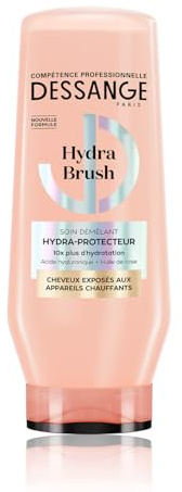 DESSANGE - Après-Shampoing Hydra-Protecteur Hydra Brush - Acide Hyaluronique & Huile De Rose - Soin Démêlant - Hydrate & Protège - Cheveux Exposés Aux Appareils Chauffants - 225ml