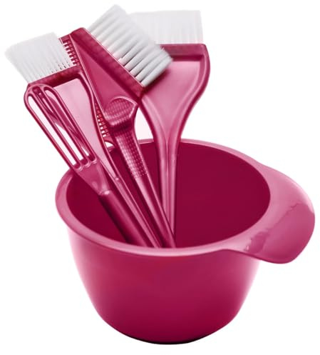 Ciieeo Set de Tinte Cabello 5 Piezas Cuenco Mezclador, Brocha de Cerdas Duraderas y Agitador, Kit para Teñir Cabello en Casa, Adecuado para Coloración y Aplicación Uniforme