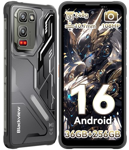 Blackview Fort 5 Rugged Smartphone, 108MP+50MP+13MP Telefono Indistruttibile Android 16, 10.7mm&248g Ultra-thin, 6.78'' 120Hz, 36GB+256GB/2TB TF Cellulare Impermeabile, MTK G100/IP69K/NFC/700 Nit