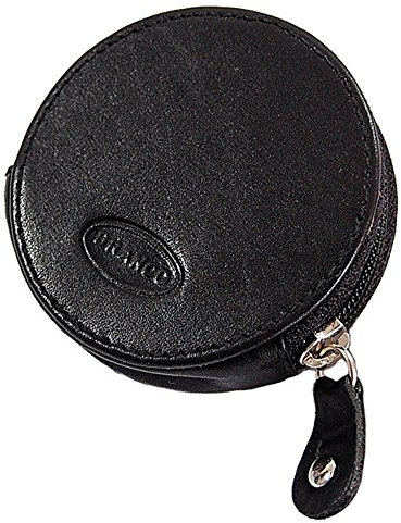 Runde Münzbörse Mini Leder Geldbörse Geldbeutel Portemonnaie Partybörse Börse (Schwarz)