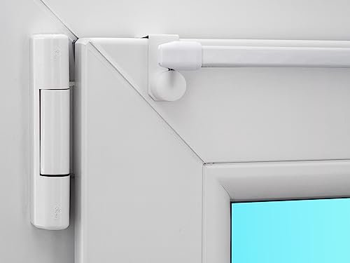 dekondo Gardinenstange/Vitragestange Capri, weiß, oval, ausziehbar, inkl. Fensterhaken/Befestigung für einen Klemmbereich von 15-20 mm (100-140 cm ausziehbar)