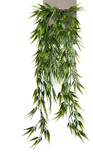 artplants.de Bambú sintético Colgante CHIASA en Vara de Ajuste, 75cm - Planta Colgante Artificial - Bambú de plástico