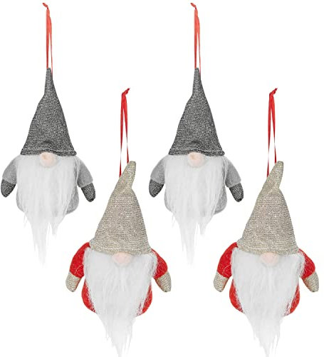 URBNLIVING 2 4 6 Christmas Tree Hanging Gnome Xmas Gonk Decoration Glitter Festive Ornament (2)
