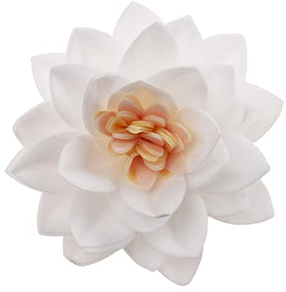 Dekora - Fleur de Lotus | Fleurs Blanches en Gaufrette Comestibles pour Gâteau - 7 cm