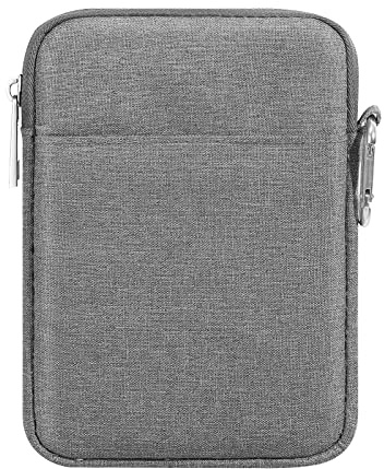 MoKo 6-7 Inch Kindle Sleeve Bag, Protective Nylon Cover, Compatible with Kindle Colorsoft, Paperwhite, Fire, Oasis, Kobo Glo HD, Tolino Shine 2HD, Dark Gray