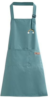 PAEHUIMT Grembiule Cucina Uomo Donna, Grembiule Barbecue, Grembiule da Lavoro, Maestra Scuola Infanzia, Impermeabile (Blu)