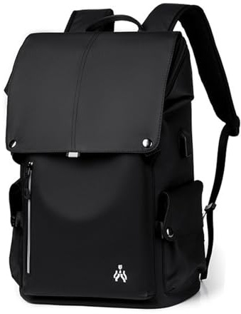FANDARE Herr dagryggsäck casual ryggsäck city kurirryggsäck shoppingryggsäck dagryggsäck arbetsryggsäck med reflekterande bälte uni cykling business city vandringsryggsäck, svart, L