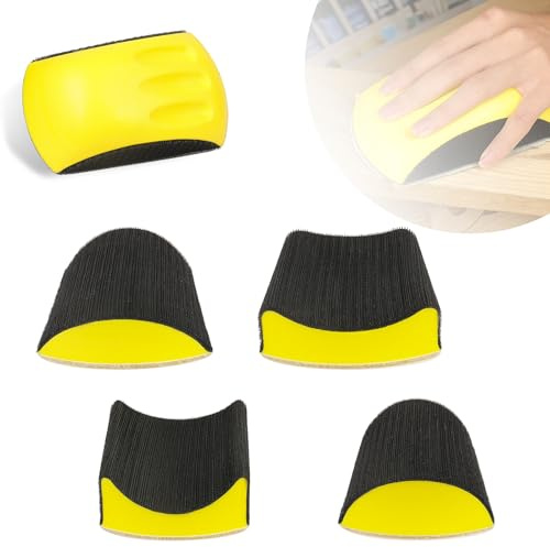 MOGRQAP 5 stycken 15 cm (6 tum) manuell slipklossar, handslipningsblock set för träpolering och finslipning handslipblock