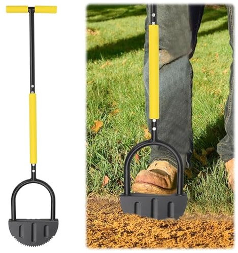 Yabound Rasenkantenschneider, 108 cm Rasenkantenstecher mit Fußtritt, Rasen Kantenschneider, Halbmond Sägezahn Rasenschäler, Kantentrimmer für Gras, der Bürgersteige