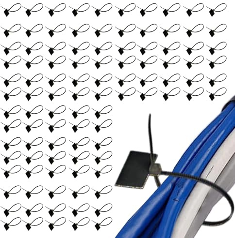 Yianyal Colliers de serrage | 100 Pièces Colliers Nylon Autobloquants - Organisation Câbles Avec Étiquetage Attaches Autobloquantes Pour Intérieur Jardin Extérieur Maison Atelier