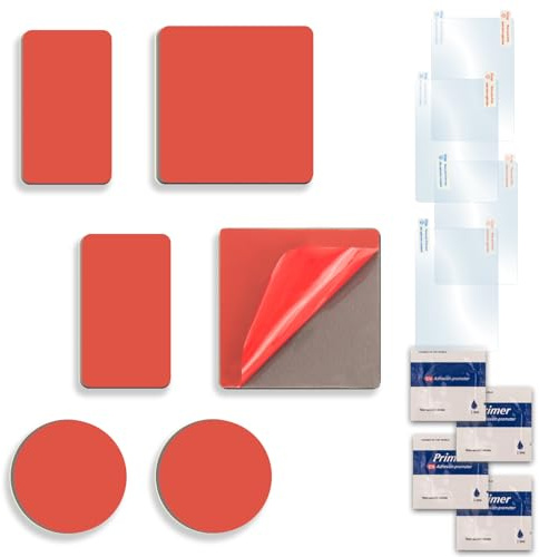 Double-Sided Adhesive Pad and Electrostatic Film for Dash Cam,Customizable,Residue-Free Accessory for Car Windshields, Includes 4 Adhesion Promoter.