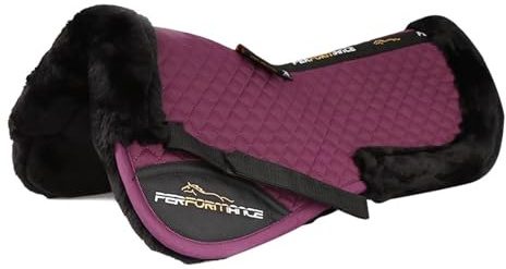 Media almohadilla inglesa de lana con amortiguación para silla de montar - Cómoda manta con diseño de media almohadilla(purple,L)