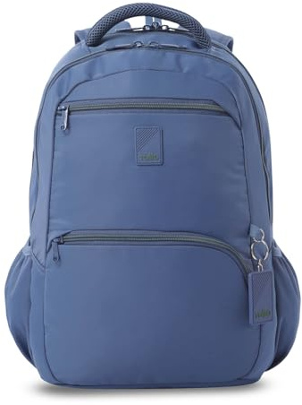 TOTTO - Mochila Ordenador Portátil 14 Pulgadas, Modelo Tracer 4, Mochila Eco-Friendly, Bolsillo Botella, Organizador Interno, Argolla para Candado, Pasador para Ruedas, Color Blue Horizont/Deep Grass