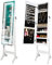 Ezigoo Standing Mirror Jewelry Cabinet with LED Light – Full Length Mirror with Ample Storage for Earrings, Necklaces, Rings, and Lipsticks