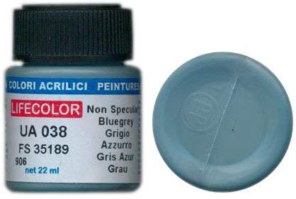 LifeColor LC-UA038 Non Specular Blue Grey Acrylic Paint 22ml (Humbrol 145)