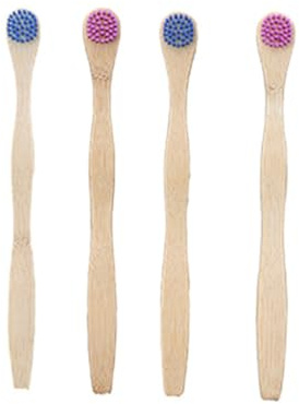 Healifty 4Pcs Natural Bamboo Tongue Scraper and Toothbrush Set with Ultrathin Bristles for Deep Oral Cleaning and Fresh Breath Care for Adults and Kids