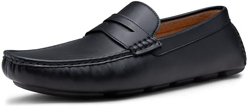 Vostey Men's Loafers Slip on Shoes Black Loafers Driving Loafers Casual Penny Loafers for Men (BMY3002 Black 12)