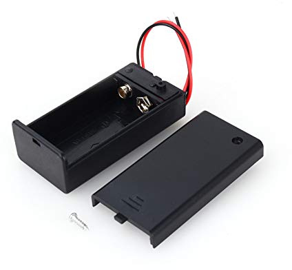 9V batterihållare, 9 volts batterifodral med lock och PÅ/AV-omkopplare