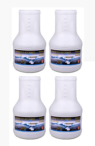 Pack 4 UDS - DOSIFICADOR INVERNADA AQUAPOOL 8 KG (4x2 KG) - Compacto 5 Acciones - Sin Cobre - Tratamiento autodosificador Piscinas Invierno - Apto Piscinas Liner