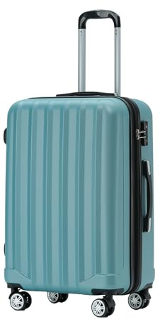 BEIBYE TSA-Schloß 2080 Gepäck Zwillingsrollen Reisekoffer Koffer Trolley Hartschale Dehnungsfuge (Ice Blue, L)