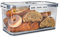 Bread Bin,Bread Bins for Kitchen,Bread Box with Airtight Lid,Bread Storage,Corner Large Bread Bin,Time Recording Bread Container for Homemade Bread,Bagel,Cookies,Bakery Loaf,Fruit,Vegetables (Grey)