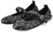 MIRAAZZURRA Damen Ballerinas Flach mit Strass Roude Zehen Schnalle Riemen Weiche Schuhe für Freizeit Arbeit Schwarz 39EU