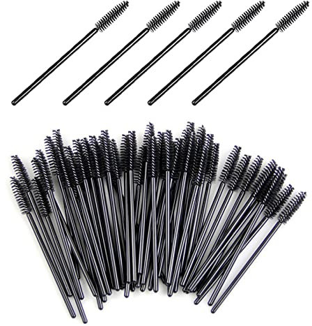 vgggrd 100 Pezzi Pennello per Ciglia, Monouso Scovolino Ciglia, Mini Scovolino Cils, Lash Brush Pennello per Ciglia per Sopracciglia Extension Ciglia (Nero)