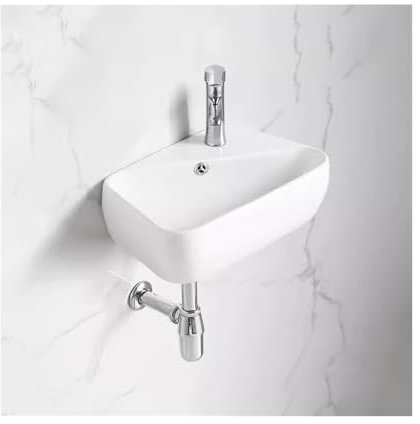 Lavabo de salle de bain Petit lavabo ménager en céramique, lavabo de balcon, lavabo d'angle, Mini lavabo mural de petite taille Comptoir moderne