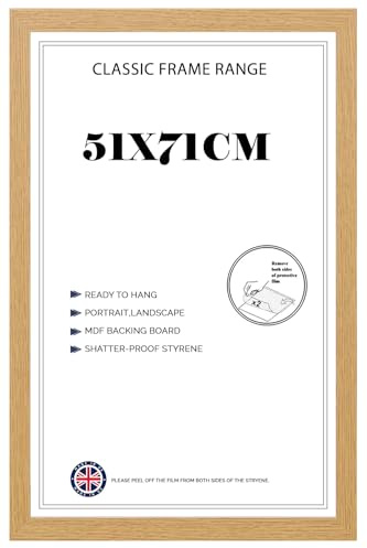 Modern Finish Poster Frame (71 x 51 CM) Jigsaw,Puzzle Frames | Wall Art Decor for Home & Office | Shatter-proof Acrylic Hd Front 28X20 Inch [ Oak ]