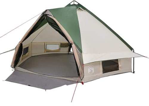 vidaXL Tienda de campaña Tipo Teepee para 6 Personas con Techo Verde y,