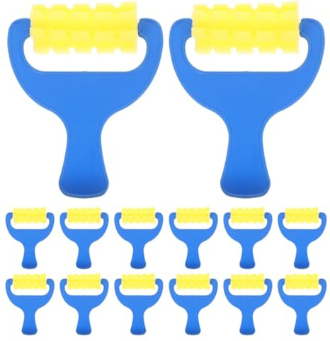 YARNOW Lot de 16 Set de Éponges à Peinture pour Garçon et Filles Rouleaux en Mousse Souple Lavables Petite Brosse Éponge Multi-Usages pour Activités Créatives et Loisirs Artistiques