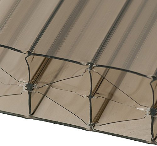 Bronze, 1.5 x 2.5m (Width x Length) 25mm Multiwall Polycarbonate Sheets Poly Plastic Roof Panel for Lean-to Canopy Conservatory