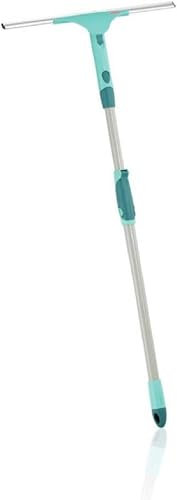 Leifheit Set raclette à vitres 2-en-1 XL Telescope Pro Reach, nettoyage avec manche télescopique de 120 à 200 cm, raclette vitre télescopique compatible avec les ustensiles du Click-System