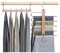 2 Stück Hosenbügel Platzsparend,Edelstahl Hosenaufhängung Ausziehbar rutschfeste,Holz Hosenkleiderbuegel für Schals Jeans Hosen