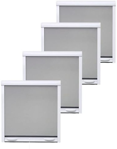 CEEBOO Pack éco de 4 moustiquaires enroulables H145 cm x L 100 cm alu Blanc