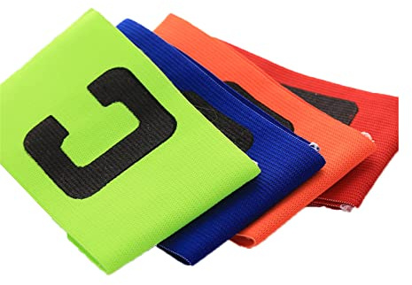 Brazalete de Capitan, Multicolor Banda del Capitán para Fútbol Estándar, Capitán Brazalete para Adultos Junior Apto para Varios Deportes, 4 Piezas