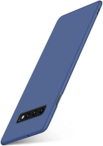 moex für Samsung Galaxy S10 Hülle Ultra Dünn, Schutzhülle mit erhöhtem Kameraschutz, Slim Cover Hardcase Backcover, Dünnste Handyhülle Minimalistisch Alpha Case, Matt Blau