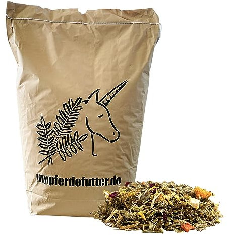 mypferdefutter Natur PUR Pferdemüsli - Wiesenglück - Getreide- & luzernefrei - 100% Natur PUR ohne Zusätze & Melasse - besonders schmackhaft - mit Weißdorn und Kamillenblüten (12.000g)